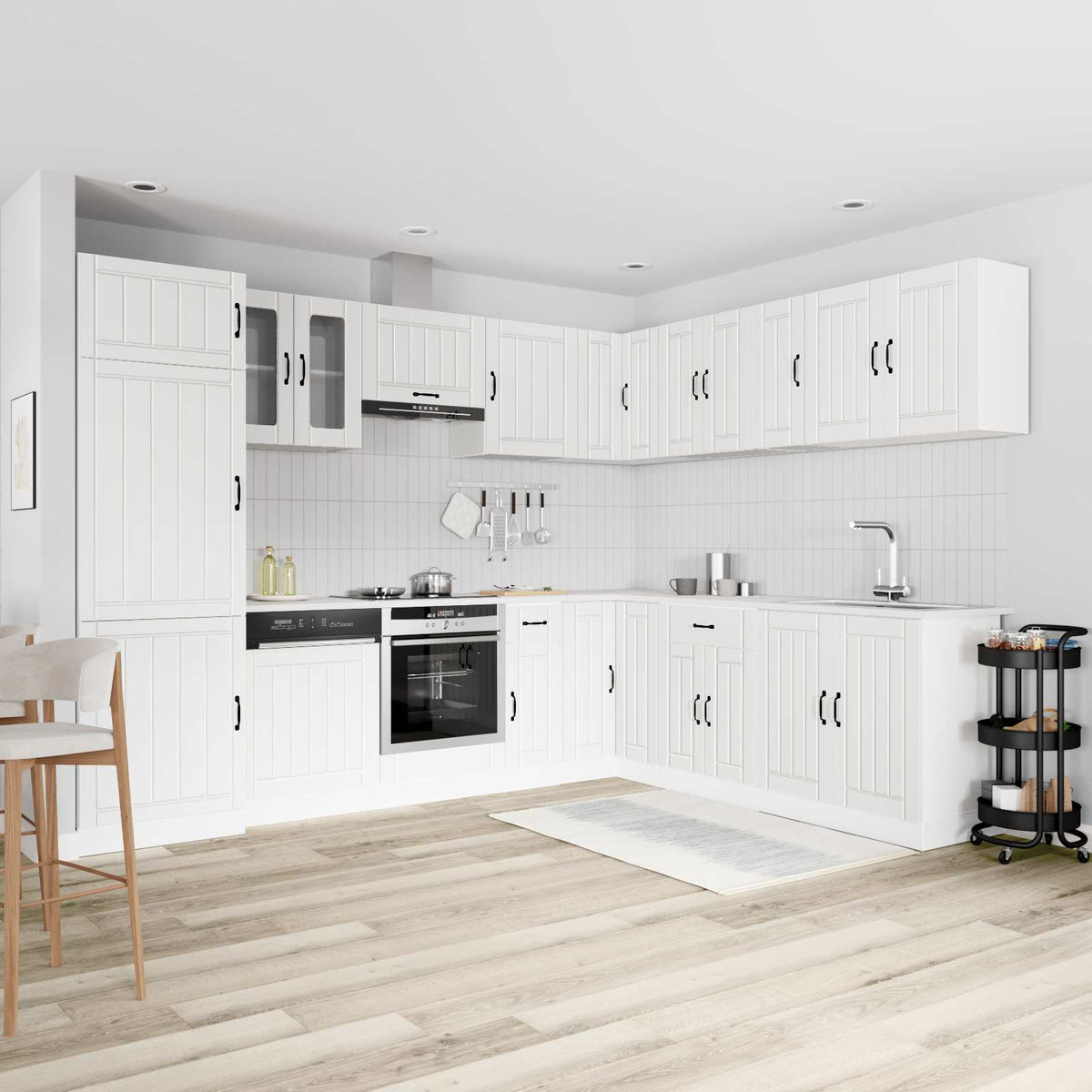 vidaXL 14 Piece Kitchen Cabinet Set "Lucca" White Engineered Wood