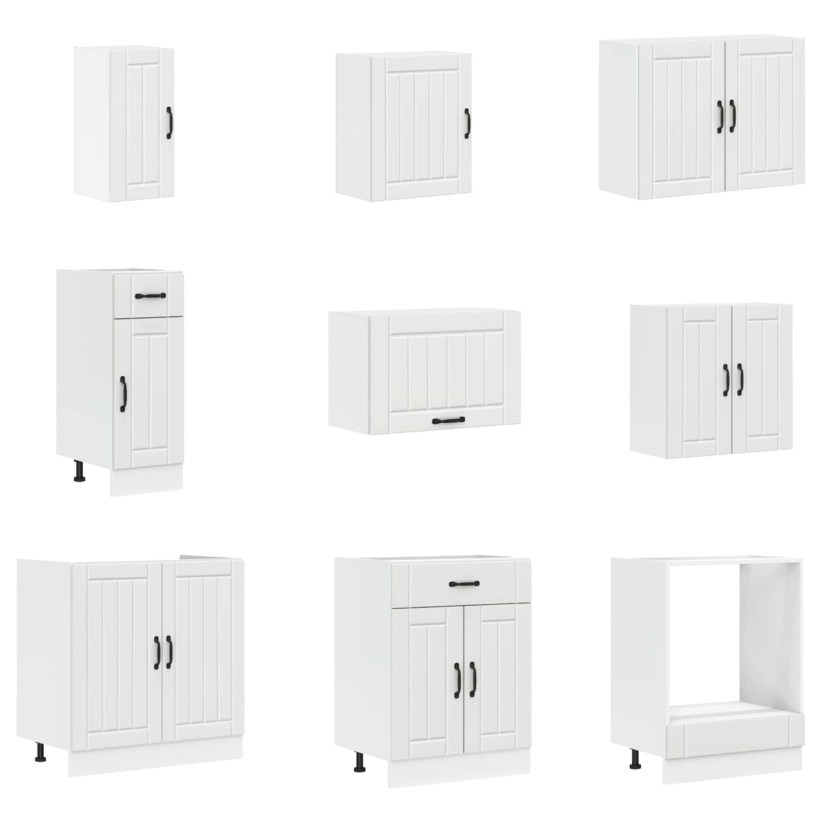 vidaXL 14 Piece Kitchen Cabinet Set "Lucca" White Engineered Wood