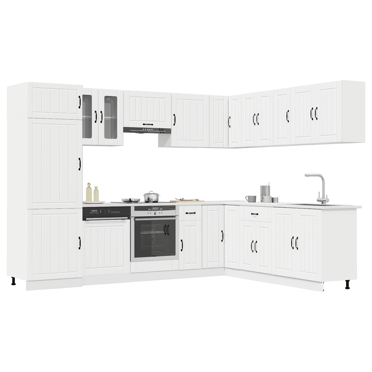vidaXL 14 Piece Kitchen Cabinet Set "Lucca" White Engineered Wood