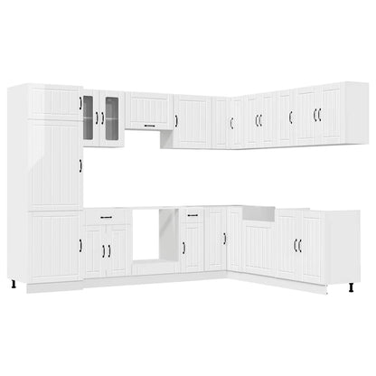 vidaXL 14 Piece Kitchen Cabinet Set "Lucca" Gloss White Engineered Wood