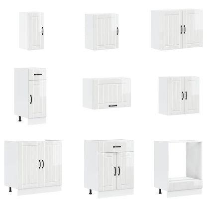 vidaXL 14 Piece Kitchen Cabinet Set "Lucca" Gloss White Engineered Wood