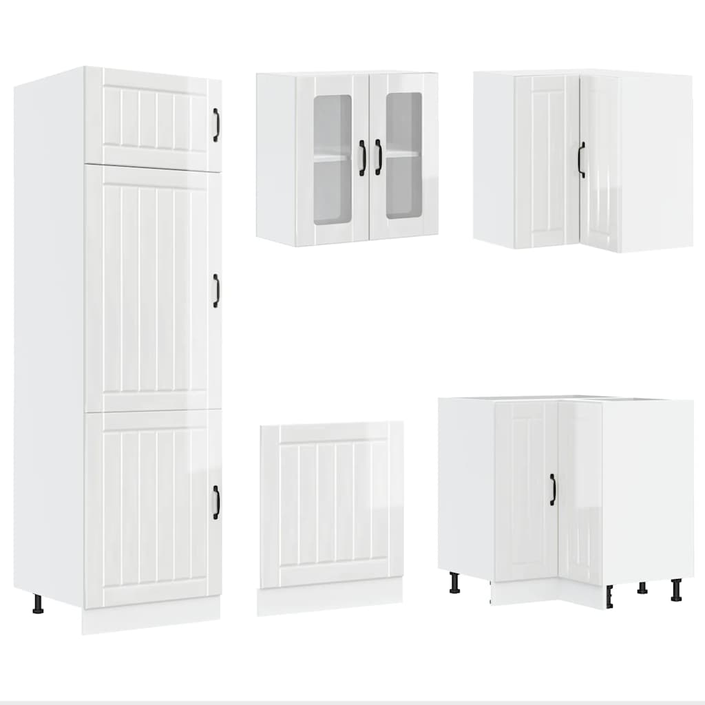 vidaXL 14 Piece Kitchen Cabinet Set "Lucca" Gloss White Engineered Wood