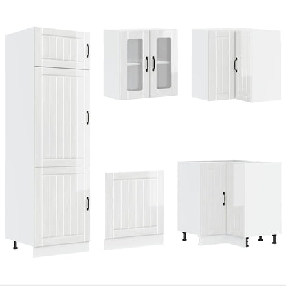 vidaXL 14 Piece Kitchen Cabinet Set "Lucca" Gloss White Engineered Wood