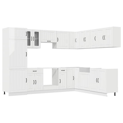 vidaXL 14 Piece Kitchen Cabinet Set "Lucca" Gloss White Engineered Wood