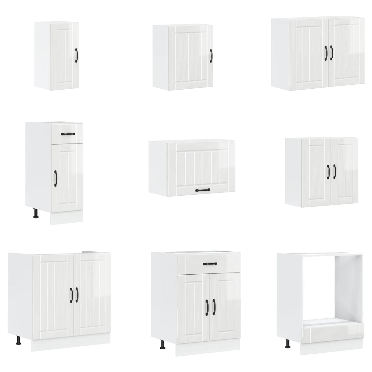 vidaXL 14 Piece Kitchen Cabinet Set "Lucca" Gloss White Engineered Wood