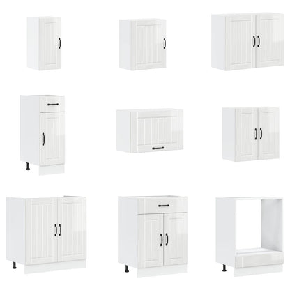 vidaXL 14 Piece Kitchen Cabinet Set "Lucca" Gloss White Engineered Wood