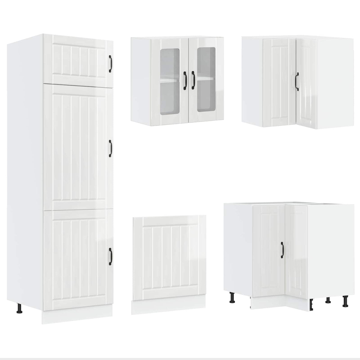 vidaXL 14 Piece Kitchen Cabinet Set "Lucca" Gloss White Engineered Wood