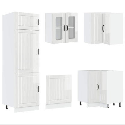 vidaXL 14 Piece Kitchen Cabinet Set "Lucca" Gloss White Engineered Wood