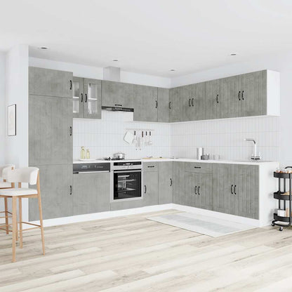 vidaXL 14 Piece Kitchen Cabinet Set Lucca Concrete Grey Engineered Wood