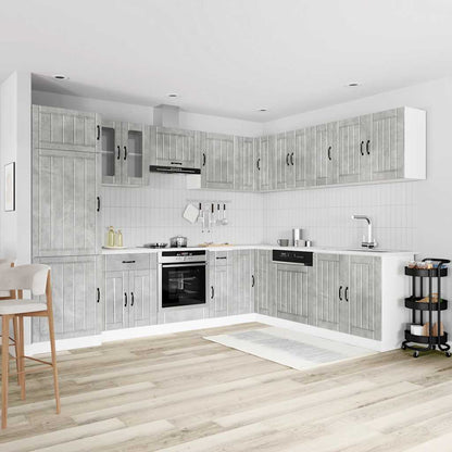 vidaXL 14 Piece Kitchen Cabinet Set "Lucca" Concrete Grey