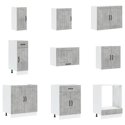 vidaXL 14 Piece Kitchen Cabinet Set "Lucca" Concrete Grey