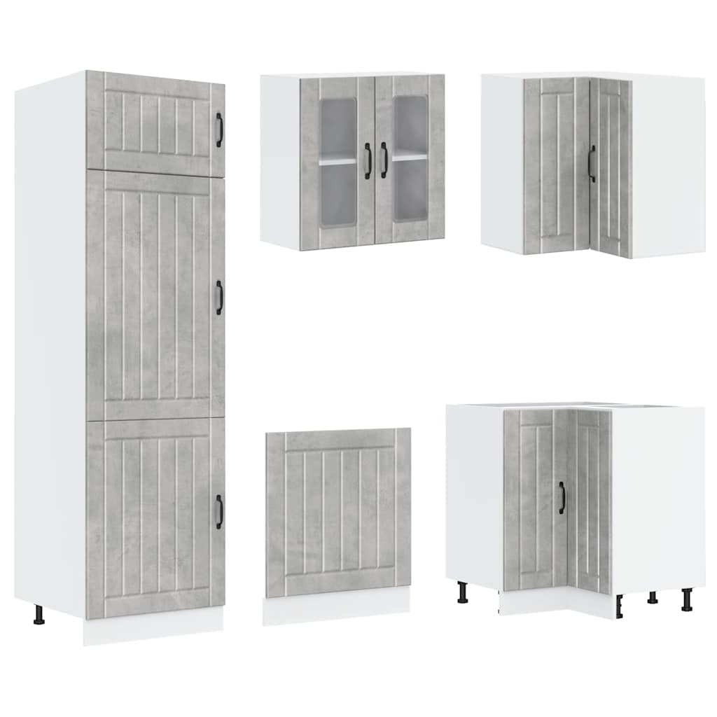 vidaXL 14 Piece Kitchen Cabinet Set "Lucca" Concrete Grey