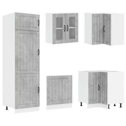 vidaXL 14 Piece Kitchen Cabinet Set "Lucca" Concrete Grey