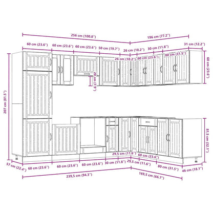 vidaXL 14 Piece Kitchen Cabinet Set Lucca Concrete Grey Engineered Wood