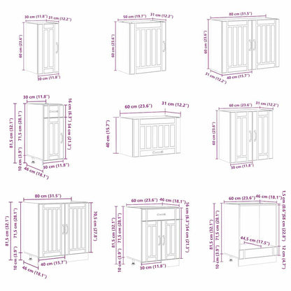 vidaXL 14 Piece Kitchen Cabinet Set Lucca Concrete Grey Engineered Wood