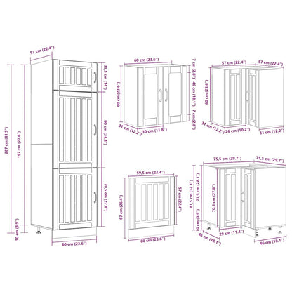 vidaXL 14 Piece Kitchen Cabinet Set Lucca Concrete Grey Engineered Wood