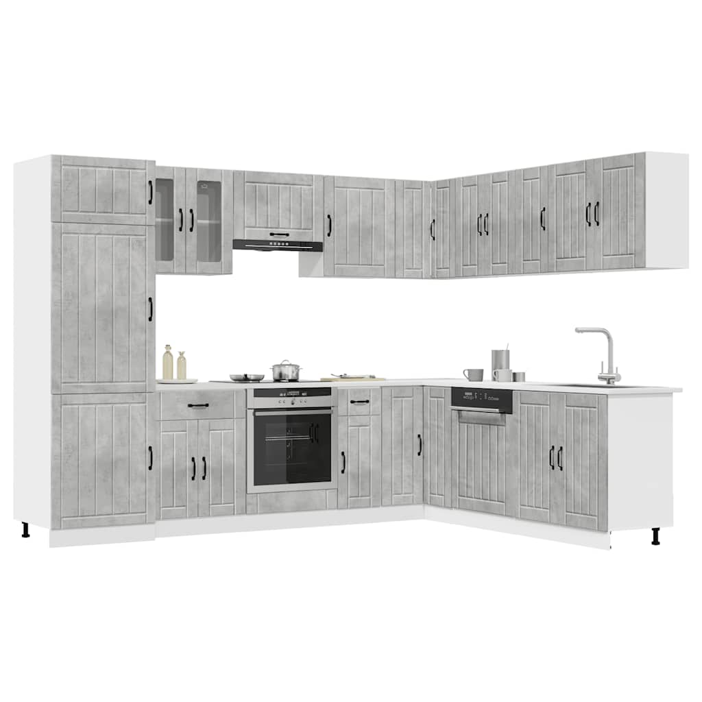 vidaXL 14 Piece Kitchen Cabinet Set "Lucca" Concrete Grey