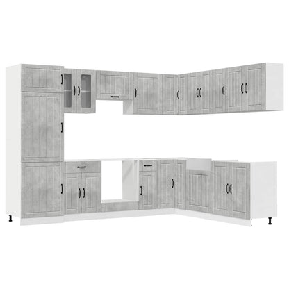 vidaXL 14 Piece Kitchen Cabinet Set "Lucca" Concrete Grey
