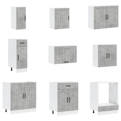 vidaXL 14 Piece Kitchen Cabinet Set "Lucca" Concrete Grey