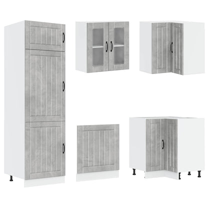 vidaXL 14 Piece Kitchen Cabinet Set "Lucca" Concrete Grey