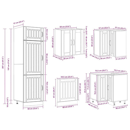 vidaXL 14 Piece Kitchen Cabinet Set Lucca Grey Sonoma Engineered Wood