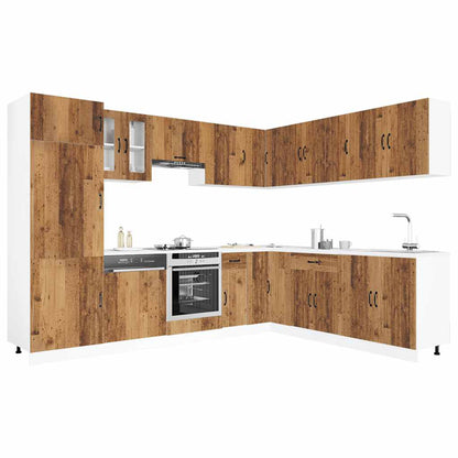 vidaXL 14 Piece Kitchen Cabinet Set Lucca Old Wood Engineered Wood
