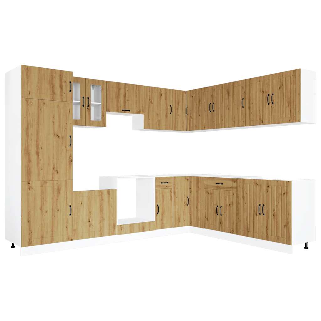 vidaXL 14 Piece Kitchen Cabinet Set Lucca Artisan Oak Engineered Wood