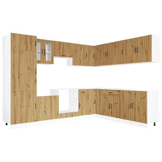 vidaXL 14 Piece Kitchen Cabinet Set Lucca Artisan Oak Engineered Wood