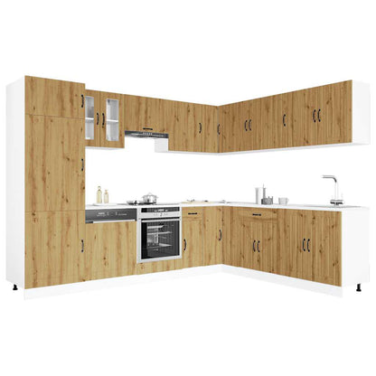 vidaXL 14 Piece Kitchen Cabinet Set Lucca Artisan Oak Engineered Wood