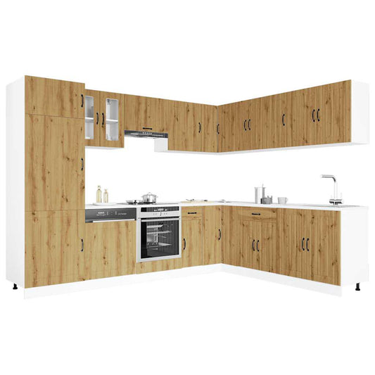vidaXL 14 Piece Kitchen Cabinet Set Lucca Artisan Oak Engineered Wood