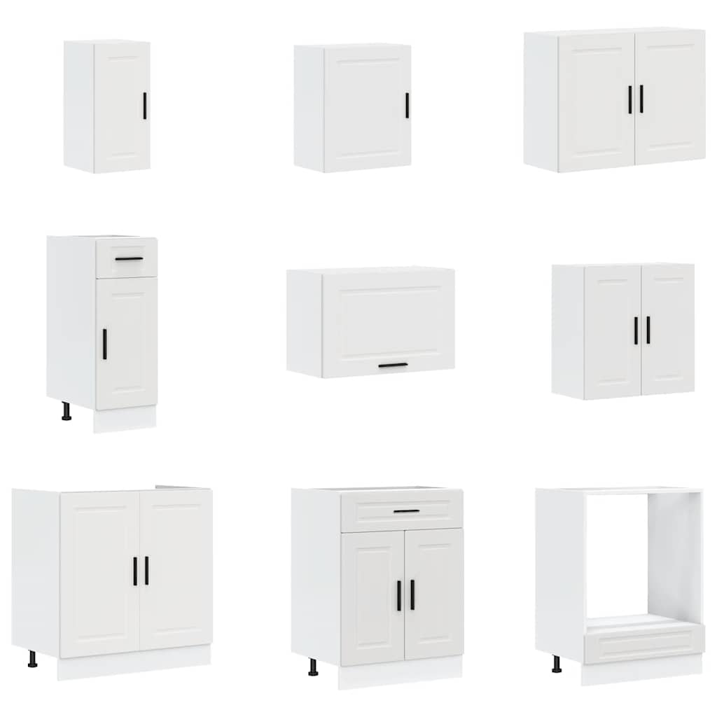 vidaXL 14 Piece Kitchen Cabinet Set Porto White Engineered Wood