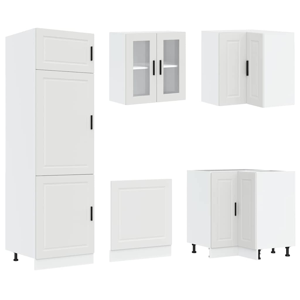 vidaXL 14 Piece Kitchen Cabinet Set Porto White Engineered Wood