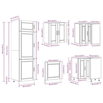 vidaXL 14 Piece Kitchen Cabinet Set Porto White Engineered Wood