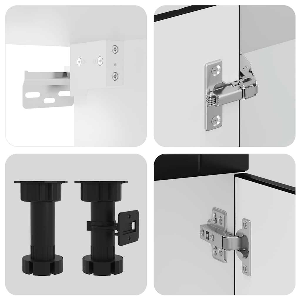 vidaXL 14 Piece Kitchen Cabinet Set Porto Black Engineered Wood