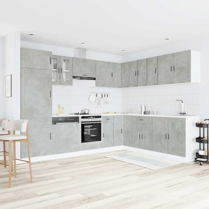 vidaXL 14 Piece Kitchen Cabinet Set Porto Concrete Grey Engineered Wood