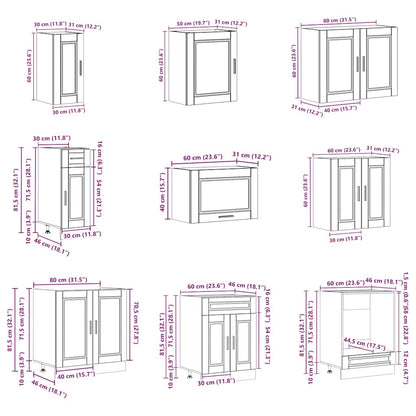 vidaXL 14 Piece Kitchen Cabinet Set Porto Grey Sonoma Engineered Wood