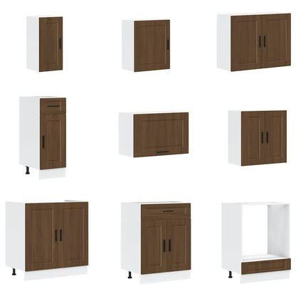 vidaXL 14 Piece Kitchen Cabinet Set Porto Brown Oak Engineered Wood