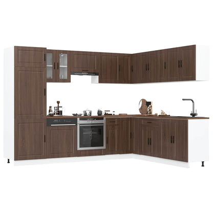 vidaXL 14 Piece Kitchen Cabinet Set Porto Brown Oak Engineered Wood