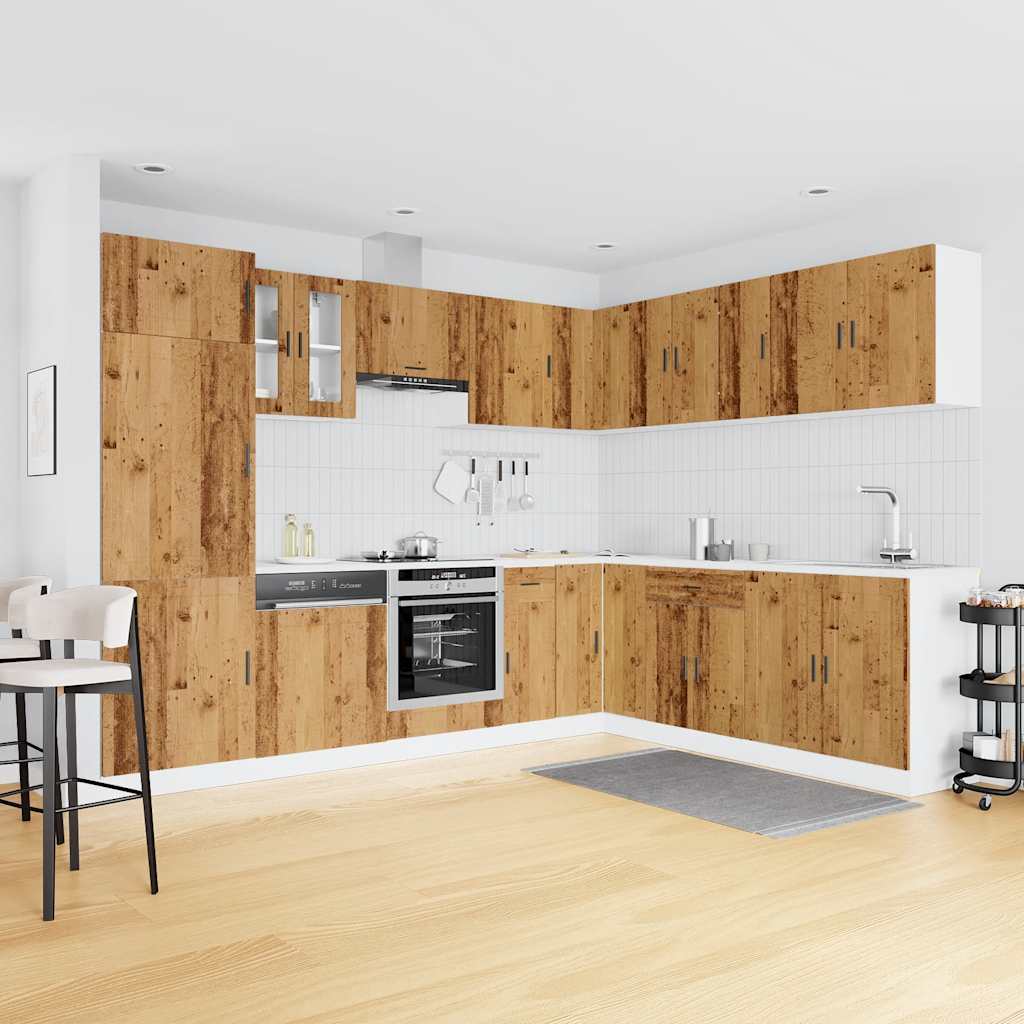 vidaXL 14 Piece Kitchen Cabinet Set "Porto" Old Wood Engineered Wood