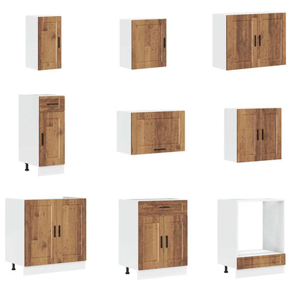 vidaXL 14 Piece Kitchen Cabinet Set "Porto" Old Wood Engineered Wood