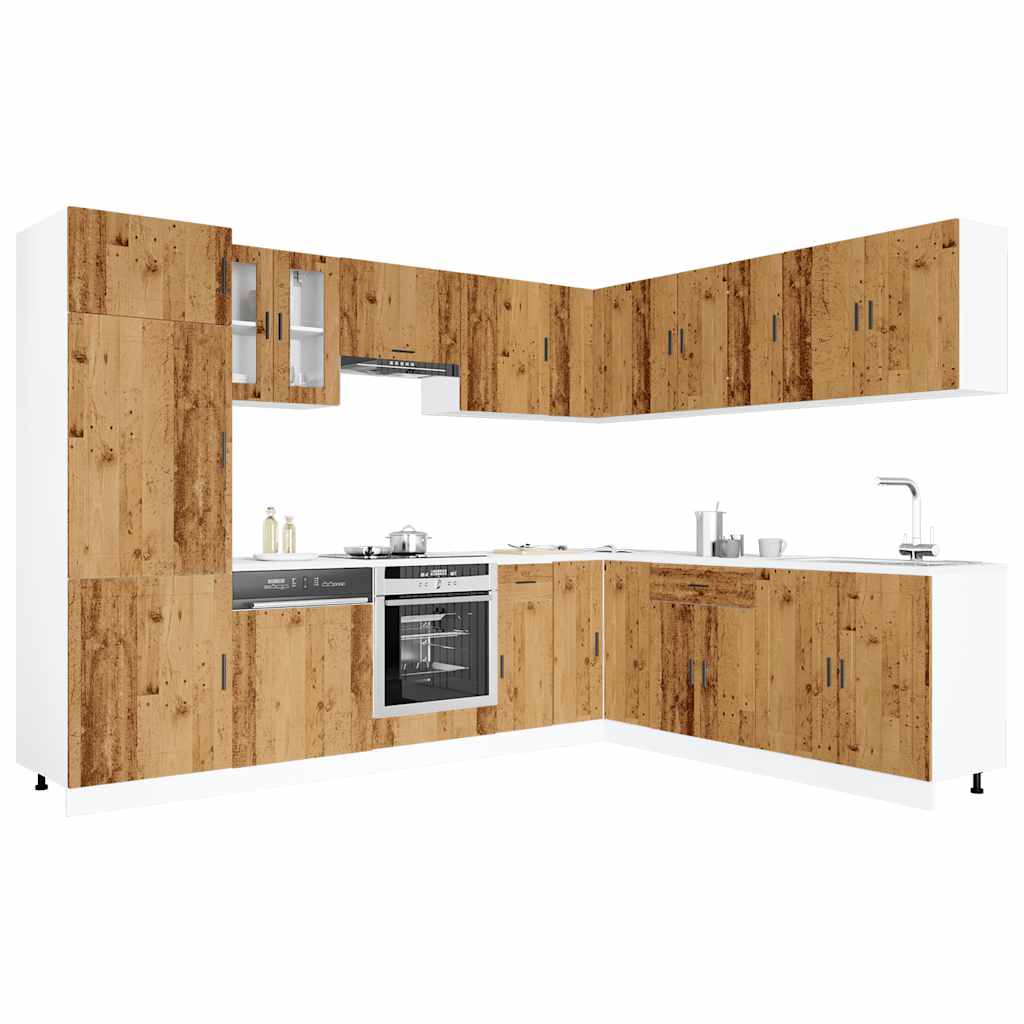 vidaXL 14 Piece Kitchen Cabinet Set "Porto" Old Wood Engineered Wood