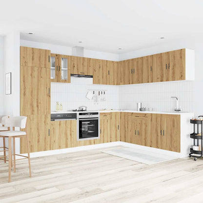 vidaXL 14 Piece Kitchen Cabinet Set Porto Artisan Oak Engineered Wood
