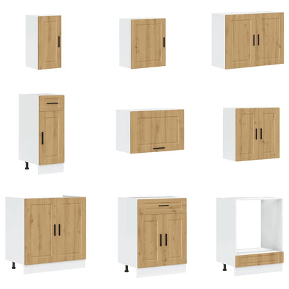 vidaXL 14 Piece Kitchen Cabinet Set Porto Artisan Oak Engineered Wood