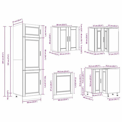 vidaXL 14 Piece Kitchen Cabinet Set Porto Artisan Oak Engineered Wood