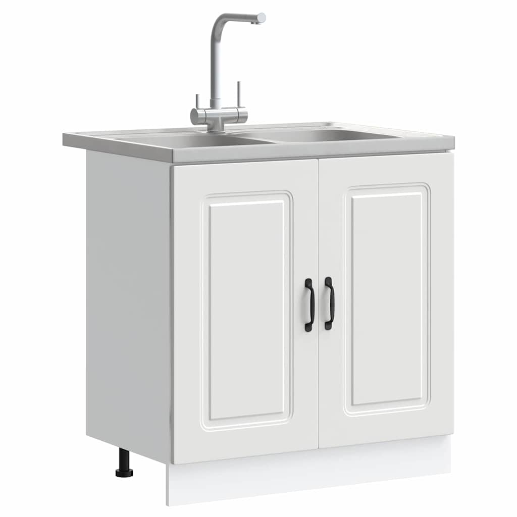 vidaXL Kitchen Cabinet Kalmar White 80 x 46 x 81.5 cm Engineered Wood