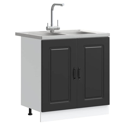 vidaXL Kitchen Cabinet Kalmar Black 80 x 46 x 81.5 cm Engineered Wood