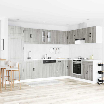 vidaXL Kitchen Cabinet with Door Kalmar Grey Sonoma 80 x 46 x 81.5 cm