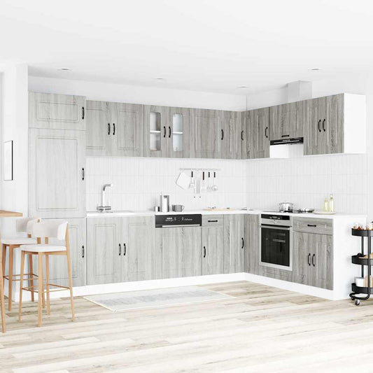 vidaXL Kitchen Cabinet with Door Kalmar Grey Sonoma 80 x 46 x 81.5 cm