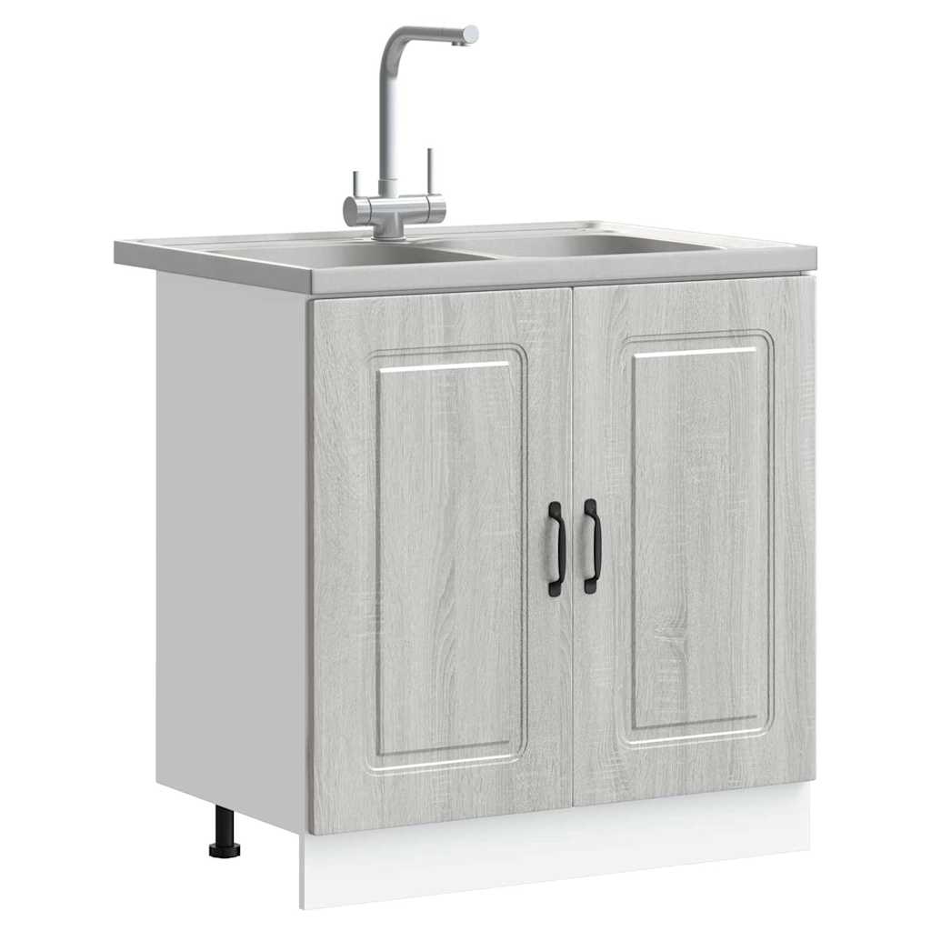 vidaXL Kitchen Cabinet with Door Kalmar Grey Sonoma 80 x 46 x 81.5 cm