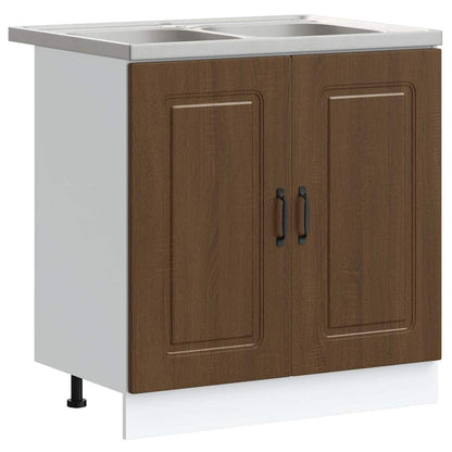 vidaXL Kitchen Cabinet with Storage Kalmar Brown Oak 80 x 46 x 81.5 cm